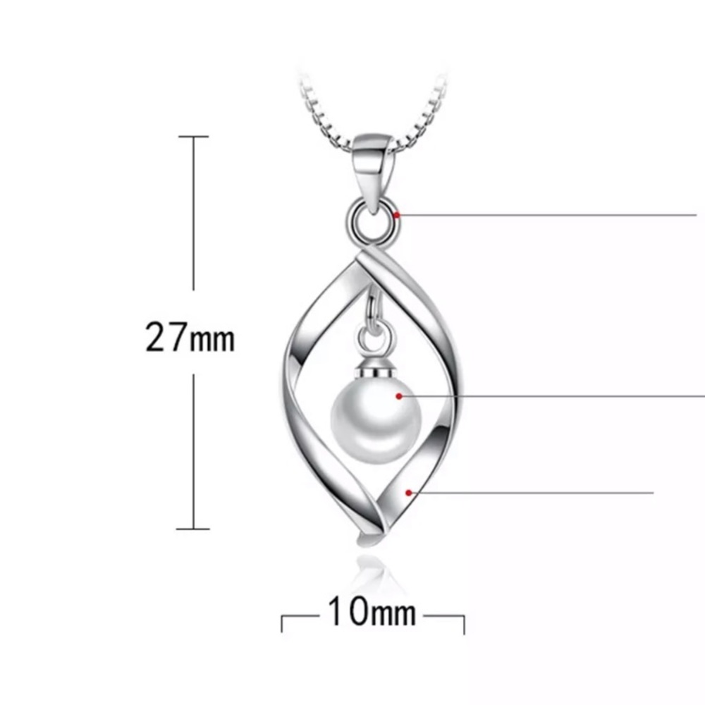 🌟 Sterling Silver 925 Pearl Necklace - Picture 4 of 4